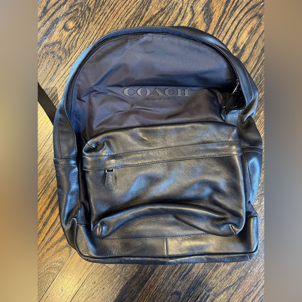 Coach Black Leather/Nylon Backpack